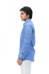 Men's Regular Fit Full Sleeve Shirt - Sky Blue