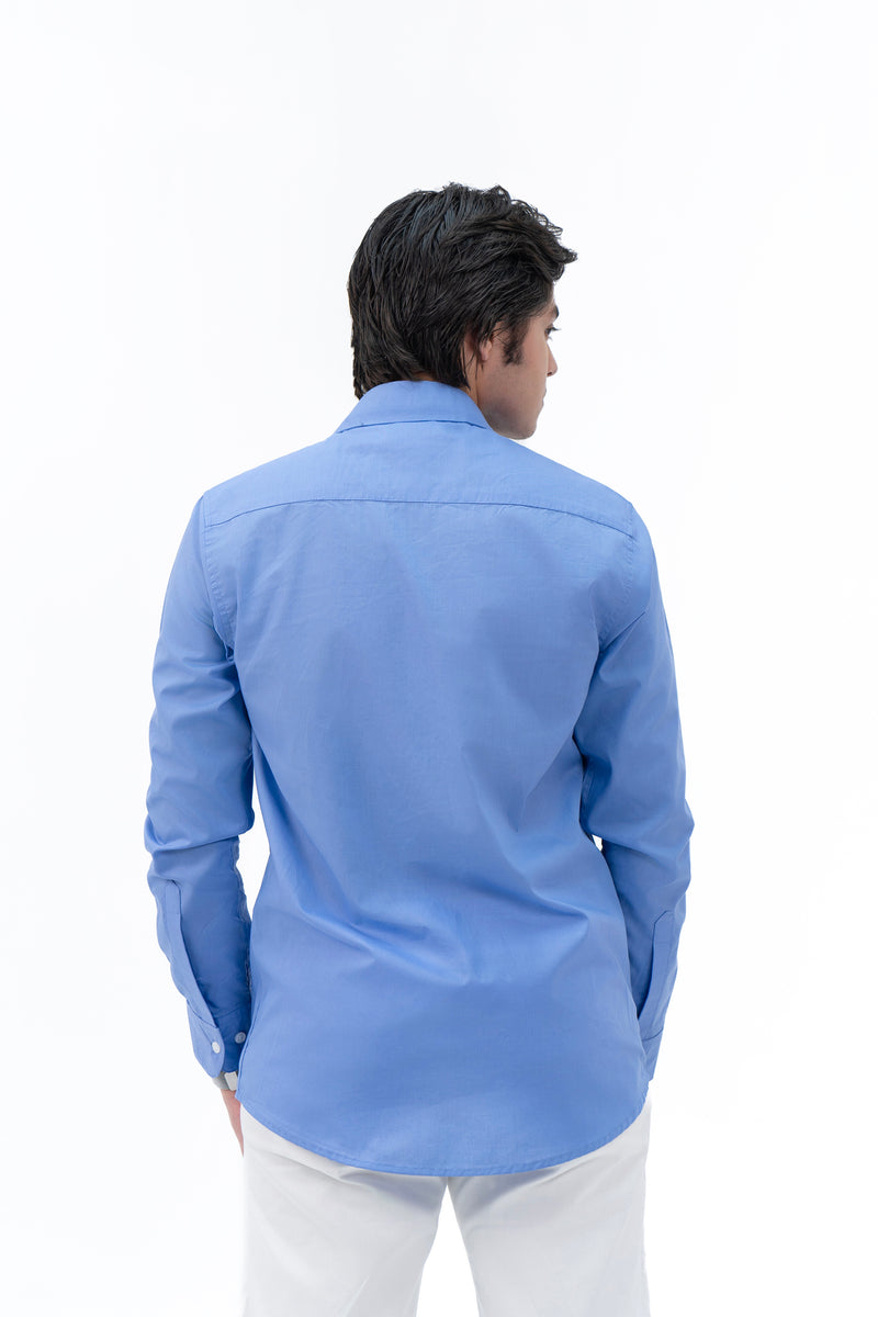 Men's Regular Fit Full Sleeve Shirt - Sky Blue