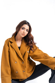 Double Breasted Wool Jacket - Tan