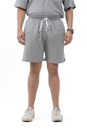 Men's Regular Fit Waffled Shorts - Light Grey