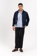 Men's Regular Fit Twill Jacket - Navy Blue