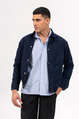 Men's Regular Fit Twill Jacket - Navy Blue