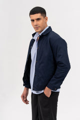 Men's Regular Fit Twill Jacket - Navy Blue