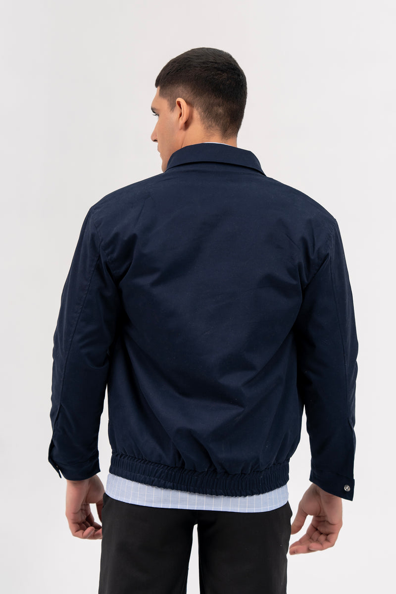 Men's Regular Fit Twill Jacket - Navy Blue