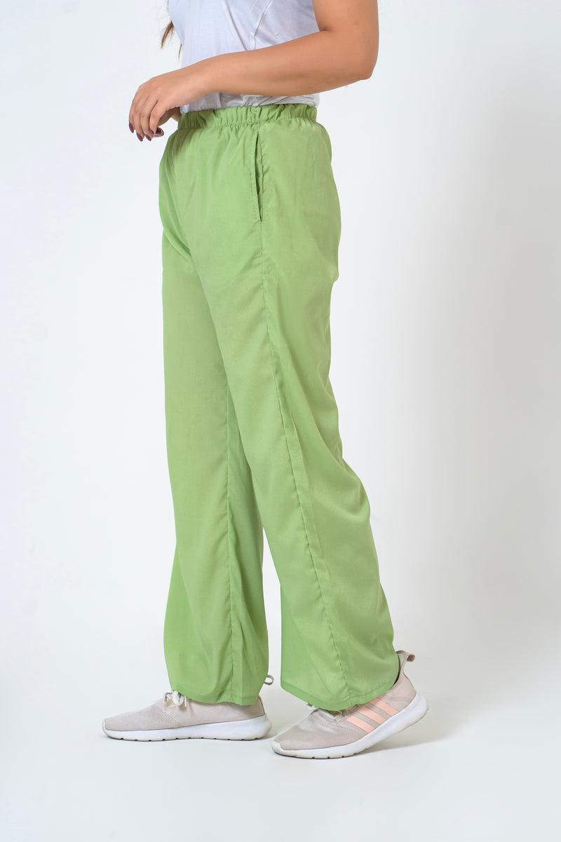 Wide Leg Elasticated Pant - Pistachio Green