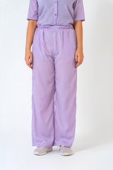Wide Leg Elasticated Pant - Lilac