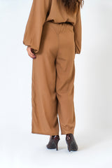 High Waisted Culotte Pant - Brown