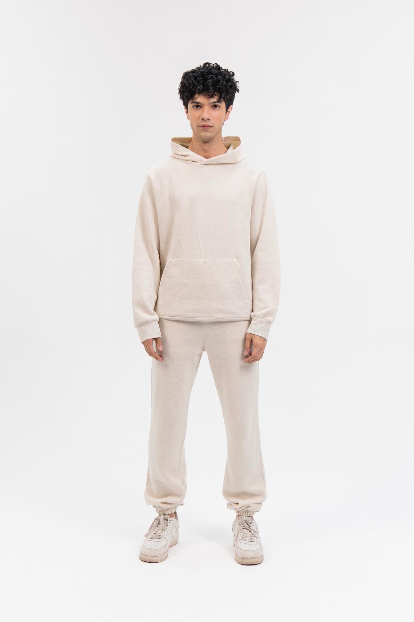 Men's Hoodie in Fleece - Oatmeal