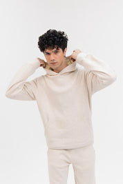 Men's Hoodie in Fleece - Oatmeal