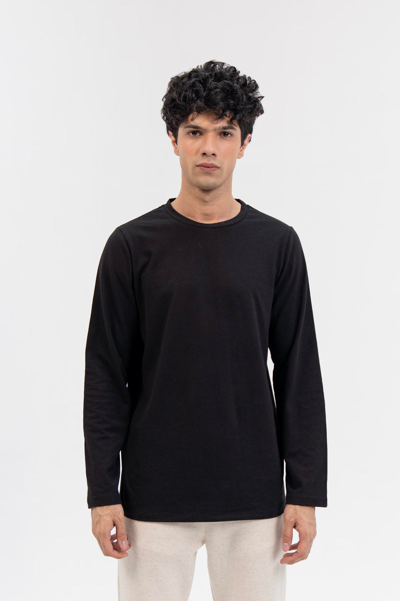 Men's Full Sleeve T-Shirt  - Black