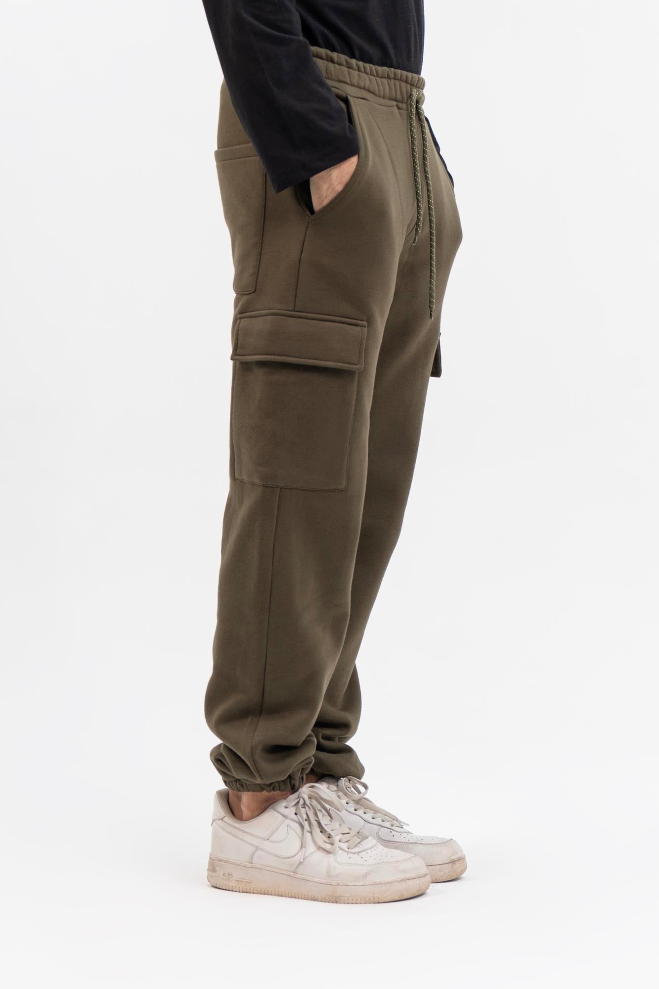 Men's Cargo Jogger Pant in Fleece - Green