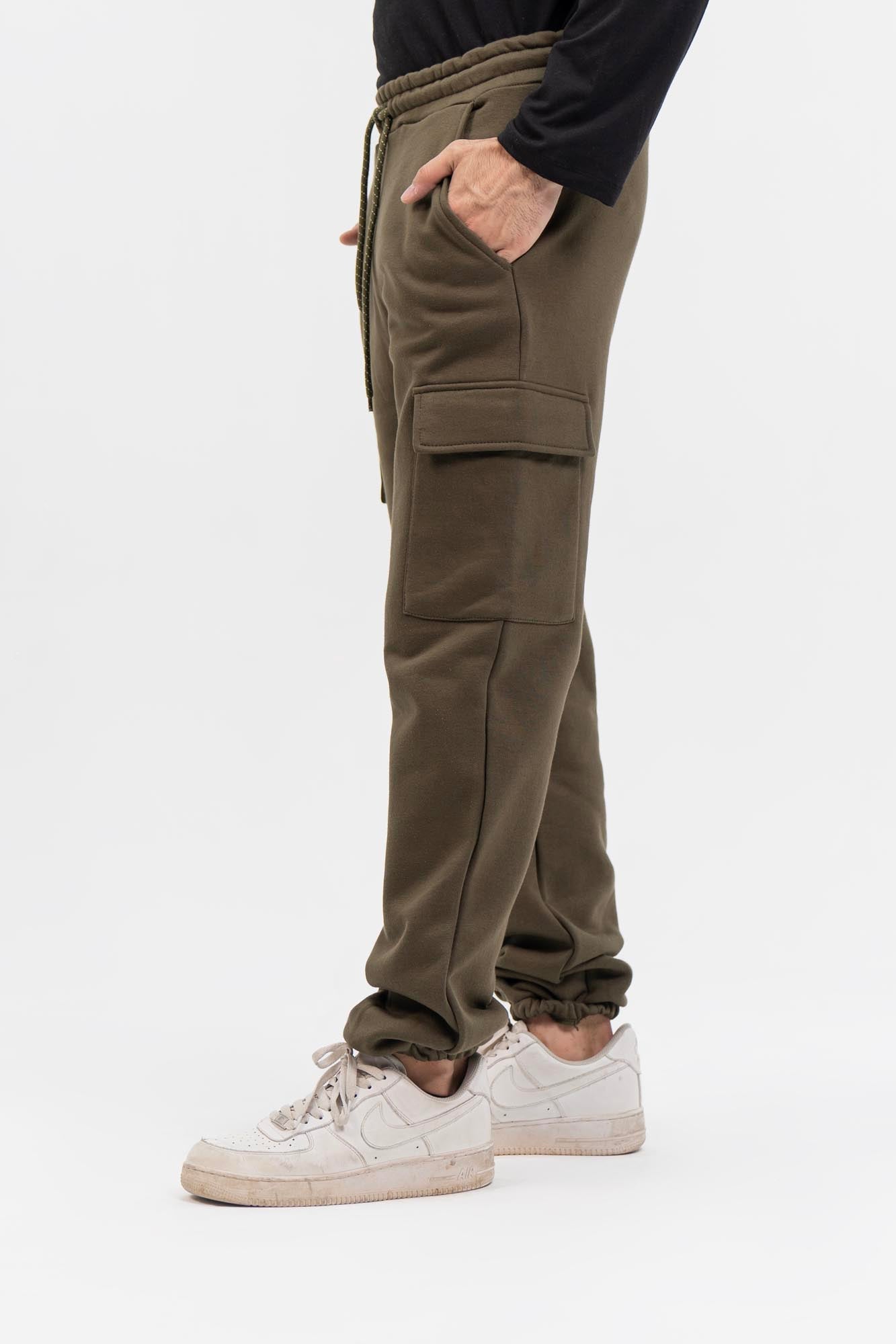 Men's Cargo Jogger Pant in Fleece - Green