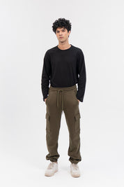 Men's Cargo Jogger Pant in Fleece - Green