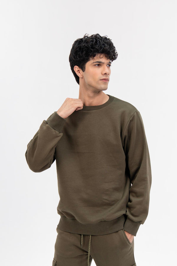 Men's Sweatshirt in Fleece - Green