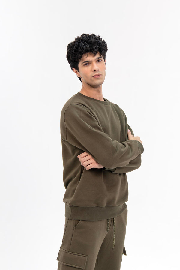 Men's Sweatshirt in Fleece - Green