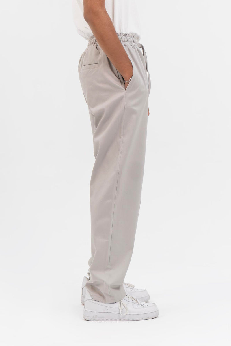 Men's Drawstring Wide Leg Pant  - Stone