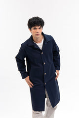 Men's Trench Coat - Navy Blue