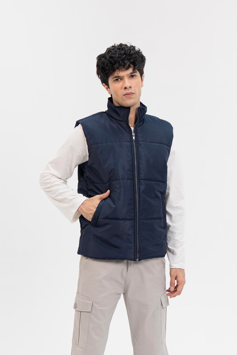 Men's Puffer Vest - Navy Blue