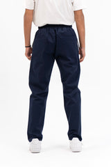 Men's Drawstring Straight Pant  - Navy Blue