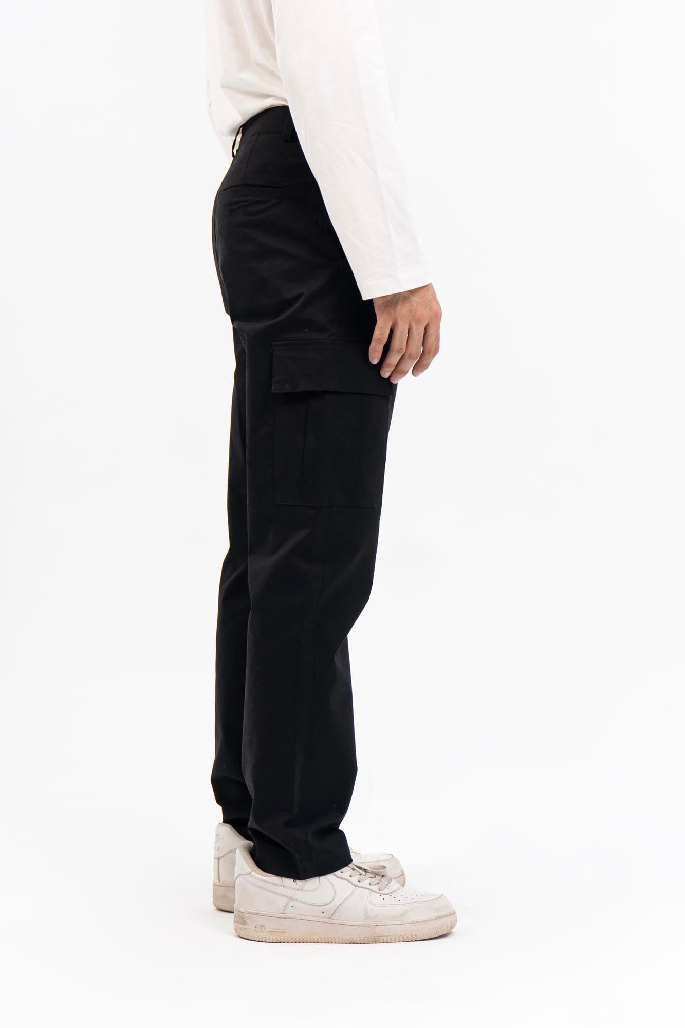 Men's Straight Fit Cargo Pant - Black