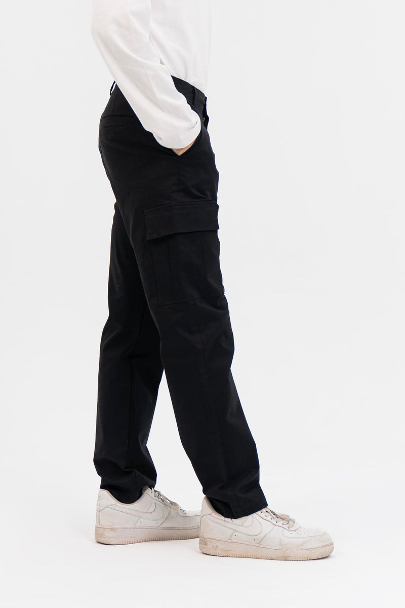 Men's Straight Fit Cargo Pant - Black