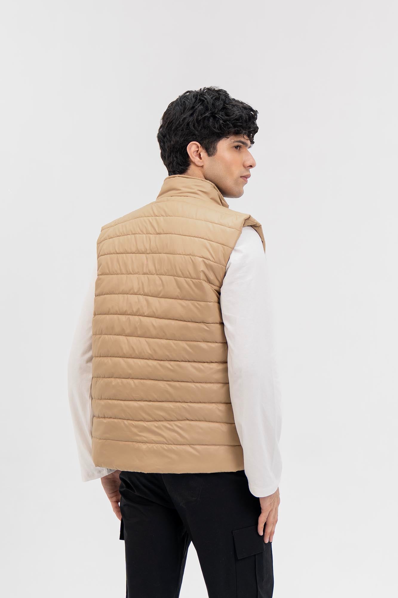 Men's Light Weight Gilet - Light Brown