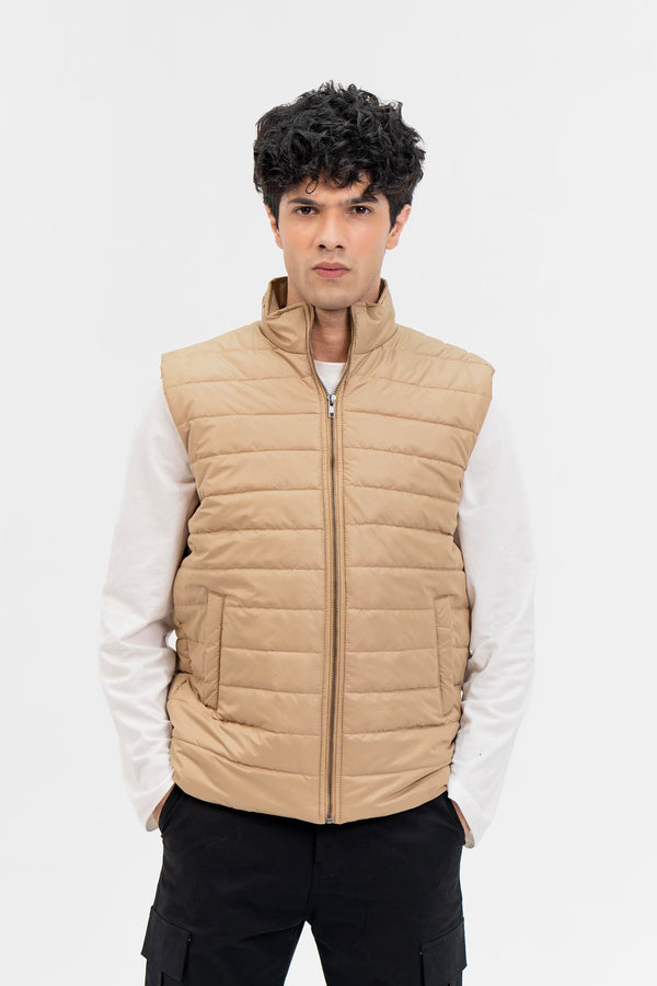 Men's Light Weight Gilet - Light Brown