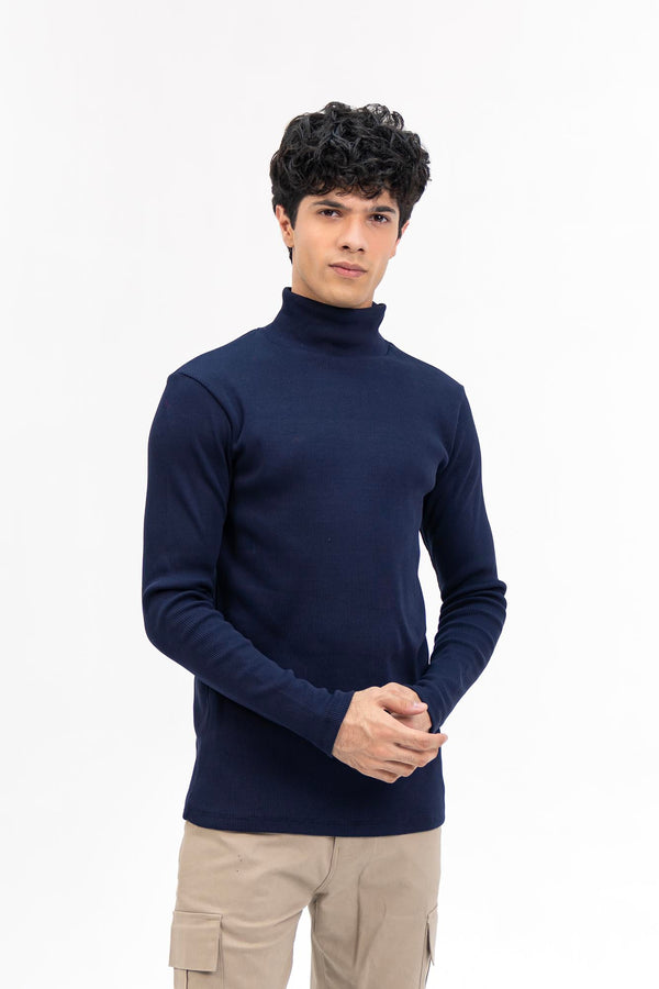 Men's High Neck  - Navy Blue