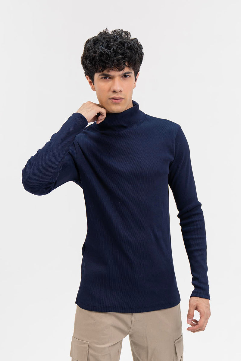 Men's High Neck  - Navy Blue