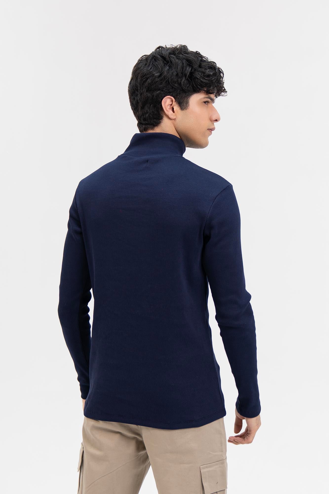 Men's High Neck  - Navy Blue