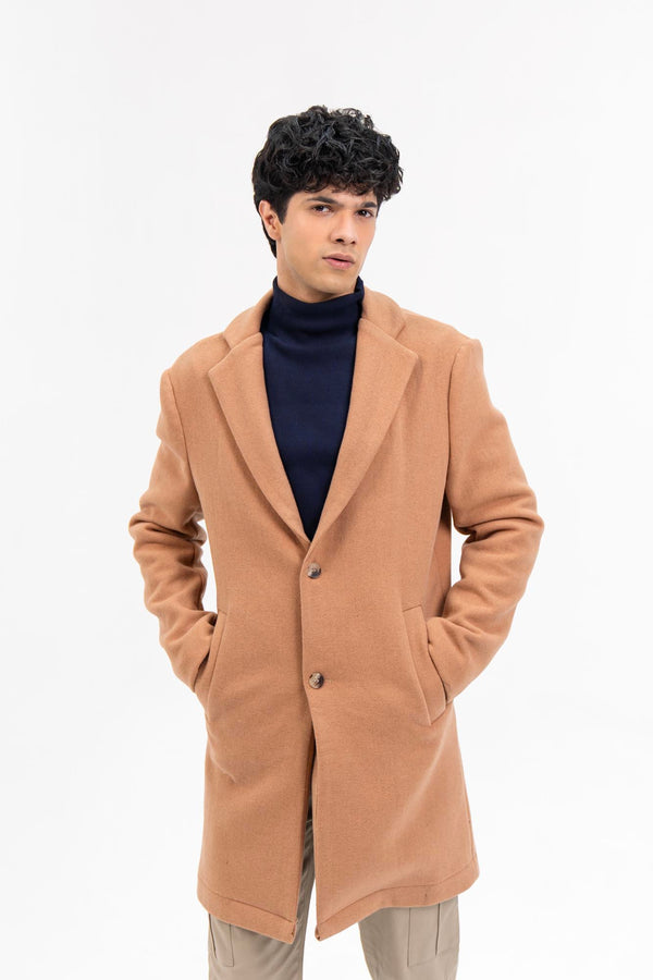 Men's Wool Coat - Light Brown