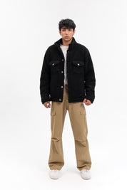 Men's Sherpa Trucker Jacket - Black