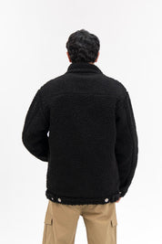 Men's Sherpa Trucker Jacket - Black