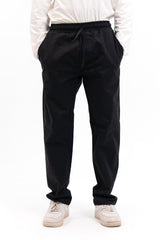 Men's Drawstring Straight Pant  - Black