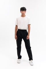 Men's Drawstring Straight Pant  - Black