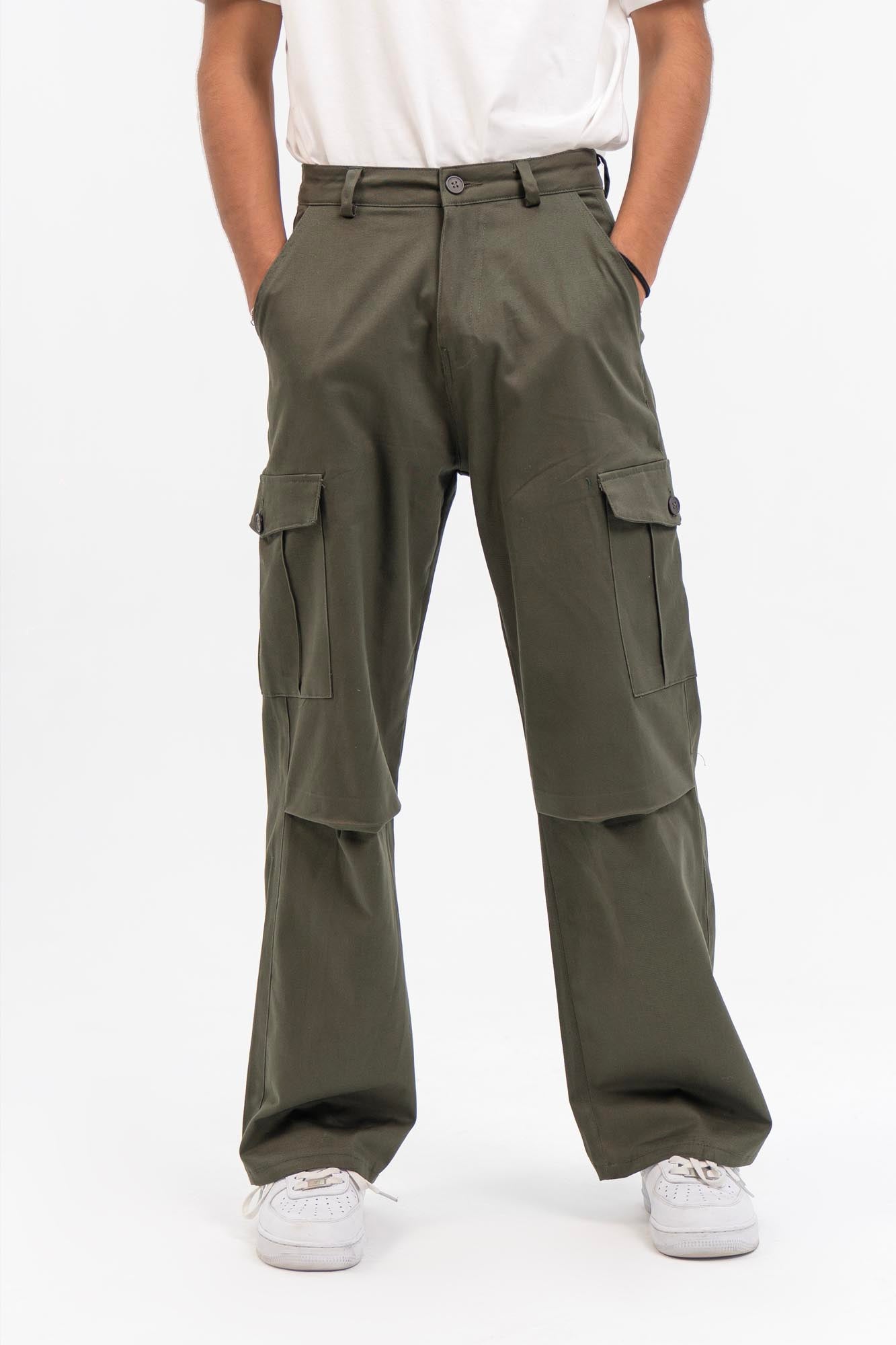 Men's Wide Leg Cargo Pant - Green