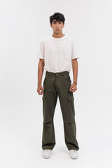 Men's Wide Leg Cargo Pant - Green