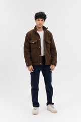 Men's Sherpa Trucker Jacket - Chocolate Brown