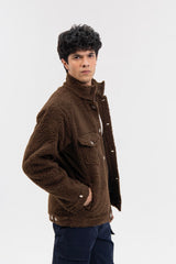 Men's Sherpa Trucker Jacket - Chocolate Brown