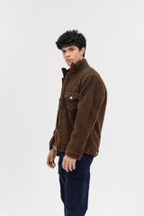 Men's Sherpa Trucker Jacket - Chocolate Brown