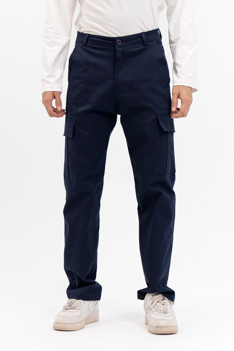 Men's Straight Fit Cargo Pant - Navy Blue