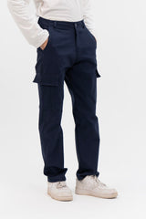 Men's Straight Fit Cargo Pant - Navy Blue