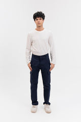 Men's Straight Fit Cargo Pant - Navy Blue