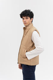 Men's Puffer Vest - Light Brown