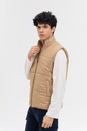 Men's Puffer Vest - Light Brown