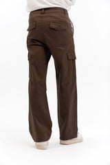 Men's Wide Leg Cargo Pant - Chocolate Brown