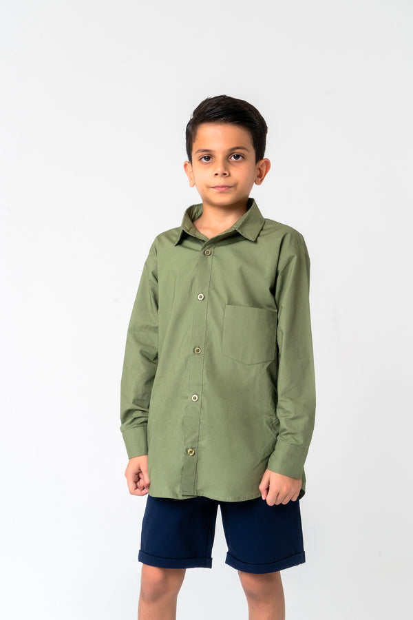 Boys Oxford Shirt - Sage Green