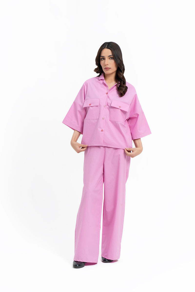 Boxy Pocket Fit Shirt - Pink