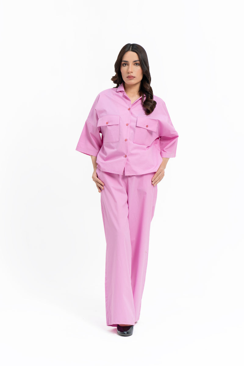 Boxy Pocket Fit Shirt - Pink