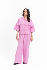 Boxy Pocket Fit Shirt - Pink